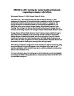 Press release (Georgia. Dept. of Behavioral Health & Developmental Disabilities), Feb. 17, 2010