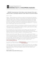 Press release (Georgia. Dept. of Behavioral Health & Developmental Disabilities), Apr. 17, 2013