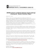 Press release (Georgia. Dept. of Behavioral Health & Developmental Disabilities), Sept. 17, 2010