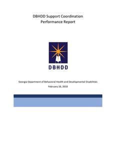 DBHDD support coordination performance report, 2018 February 16