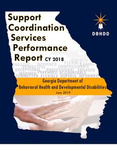 Support coordination services performance report CY 2018