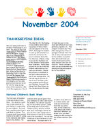 Georgia's Pre-K Program teacher newsletter, Vol. 1, Issue 4 (Nov. 2004)