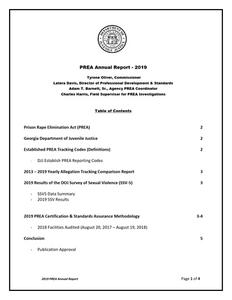 PREA annual report, 2019