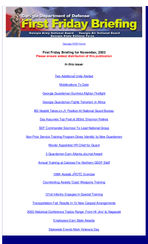 First Friday briefing [Nov. 7, 2003]