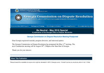Be neutral: a publication of the Georgia Office of Dispute Resolution, May 2016