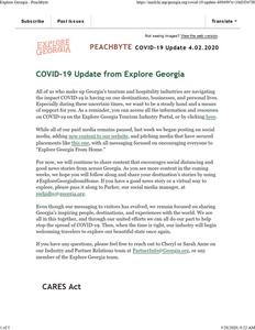 Peach byte: monthly newsletter for Georgia tourism, 2020 April 2
