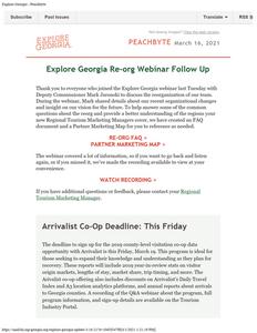 Peach byte: monthly newsletter for Georgia tourism, 2021 March 16