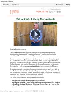 Peach byte: monthly newsletter for Georgia tourism, 2021 April 29