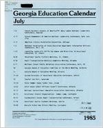 Georgia education calendar, 1985 July-September