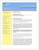 Legislative update, 2019 March 22