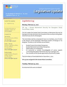Legislative update, 2021 February 26