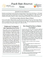 Peach State Reserves news, 2nd quarter, Apr.-June 2006