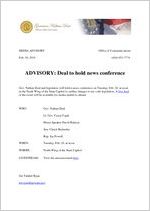 Media advisory, 2018 February 19