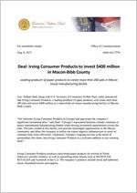 Press release, 2017 August 9  [Aug. 9, 2017]