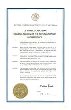 A proclamation: Georgia signers of the Declaration of Independence, Oct. 9, 2012
