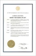 By the Governor of the State of Georgia, a proclamation, 2014 January 15A; By the Governor of the State of Georgia, a proclamation: Respect for Human Life Day