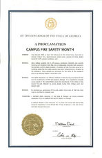 A proclamation: Campus Fire Safety Month, Jan. 3, 2014