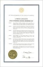 By the Governor of the State of Georgia, a proclamation, 2014 February 28C; By the Governor of the State of Georgia, a proclamation: Lynch Syndrome Cancers Awareness Day