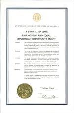 By the Governor of the State of Georgia, a proclamation, 2014 March 7; By the Governor of the State of Georgia, a proclamation: Fair Housing and Equal Employment Opportunity Month