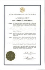 A proclamation: Adult Learn To Swim Month, Feb. 29, 2016