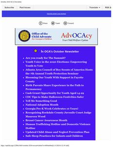 AdvOCAcy : your child welfare update, 2020 October
