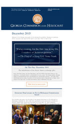 Georgia Commission on the Holocaust e-newsletter [Dec. 2015]