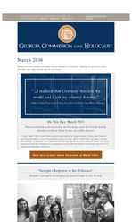 Georgia Commission on the Holocaust e-newsletter [Mar. 2016]