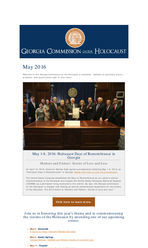 Georgia Commission on the Holocaust e-newsletter [May 2016]