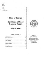 Certificate-of-need tracking report [July 25, 1997]