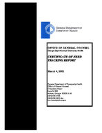 Certificate-of-need tracking report [Mar. 4, 2002]
