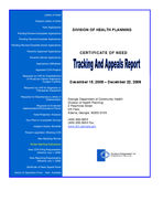 Certificate-of-need tracking and appeals report [Dec. 22,  2008]