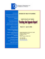 Certificate-of-need tracking and appeals report [Apr. 6, 2008]