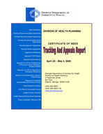 Certificate-of-need tracking and appeals report [May 5, 2008]