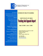 Certificate-of-need tracking and appeals report [June 1, 2008]