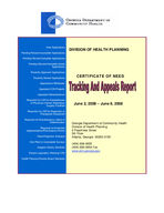 Certificate-of-need tracking and appeals report [June 8, 2008]