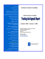 Certificate-of-need tracking and appeals report [Jan. 11, 2009]