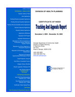 Certificate-of-need tracking and appeals report [Nov. 10, 2009]