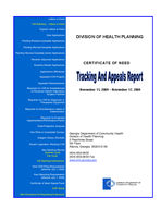 Certificate-of-need tracking and appeals report [Nov. 17, 2009]