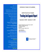 Certificate-of-need tracking and appeals report [Sept. 14, 2009]