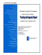 Certificate-of-need tracking and appeals report [Nov. 16-22, 2011]