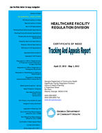 Certificate-of-need tracking and appeals report [Apr. 27-May 1, 2012]