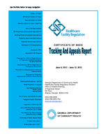 Certificate-of-need tracking and appeals report [June 6-12, 2012]