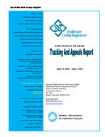 Certificate-of-need tracking and appeals report [June 27-July 3, 2012]