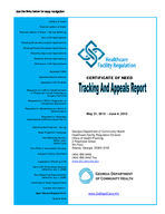 Certificate-of-need tracking and appeals report [May 31-June 4, 2013]