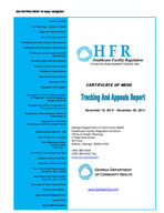 Certificate-of-need tracking and appeals report [Nov. 19-25, 2014]