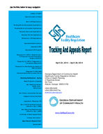 Certificate-of-need tracking and appeals report [Apr. 23-29, 2014]