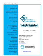 Certificate-of-need tracking and appeals report [Aug. 6-12, 2014]
