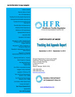Certificate-of-need tracking and appeals report [Sept. 3-9, 2014]