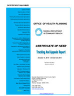 Certificate-of-need tracking and appeals report [Oct. 14-20, 2015]