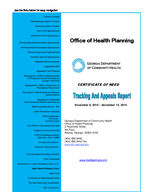 Certificate-of-need tracking and appeals report [Nov. 9-15, 2016]